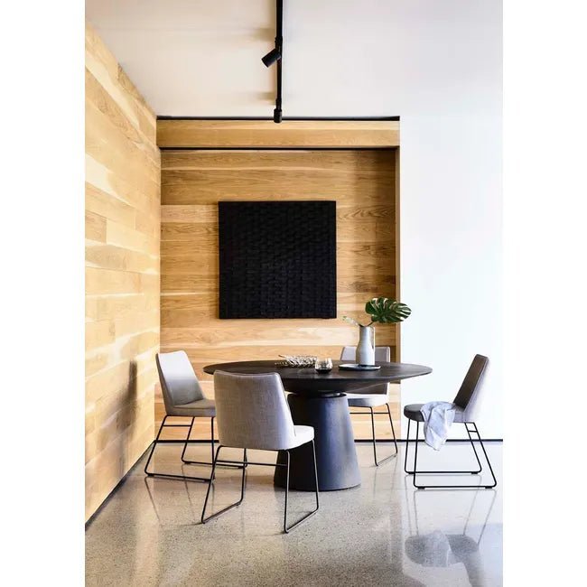 Classique Round Dining Tables - Matt Dark Oak - Biku Furniture & Homewares