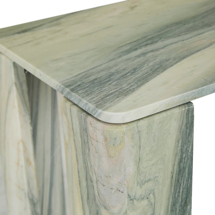 Atlas Slab Console Table - Marine Marble