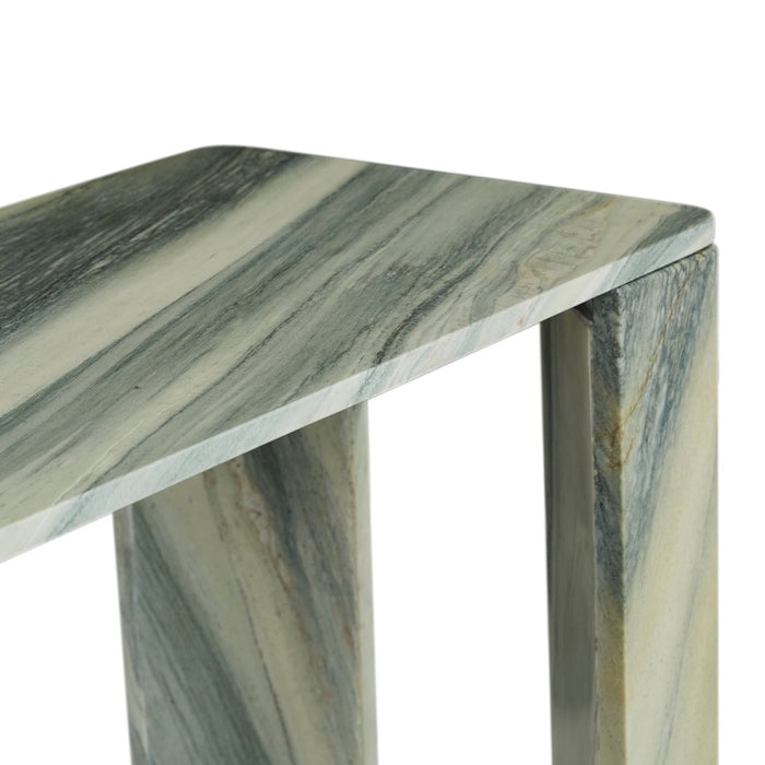 Atlas Slab Console Table - Marine Marble