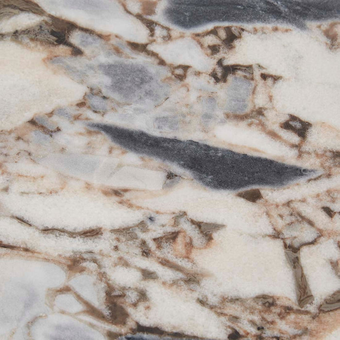 Oberon Curve Marble Coffee Table - Matt Ocean Marble - Natural Ash