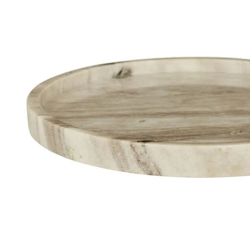Dawn Rnd Tray - Oat Marble - Biku Furniture & Homewares