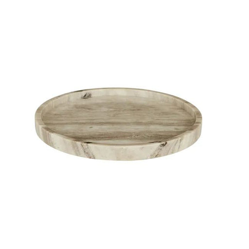 Dawn Rnd Tray - Oat Marble - Biku Furniture & Homewares