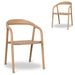 Dining Chair Natural Ash Fabric Seat - Set of 2 - Biku Furniture & Homewares