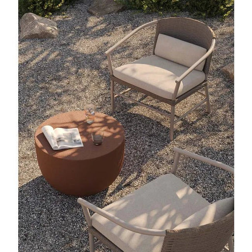 Drum Side Table Col Brique 60 x 60 x 40cm - Biku Furniture & Homewares