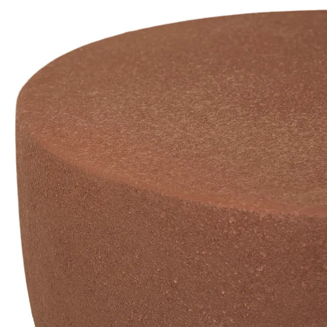 Drum Side Table Col Brique 60 x 60 x 40cm - Biku Furniture & Homewares