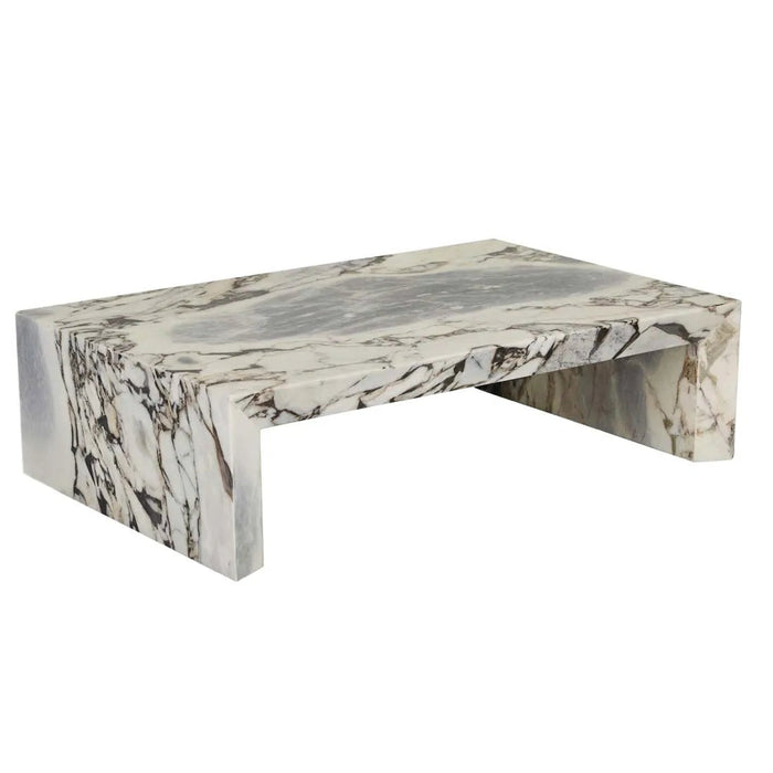 Elle Monument Coffee Table - Matt Ocean Marble - Biku Furniture & Homewares