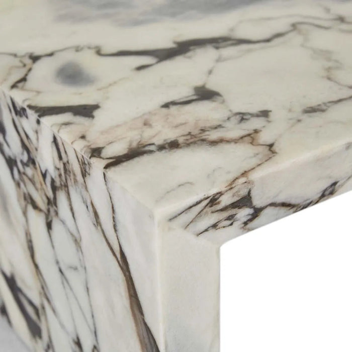 Elle Monument Coffee Table - Matt Ocean Marble - Biku Furniture & Homewares