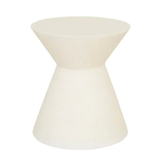 Granada Hourglass Side Table - White Fleck - Biku Furniture & Homewares