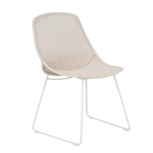 Granada Scoop Closed Weave Dining Chair - Chalk - White - Biku Furniture & Homewares