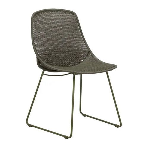 Granada Scoop Closed Weave Dining Chair - Moss - Biku Furniture & Homewares
