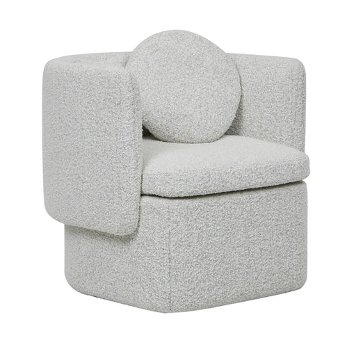 Hugo Bow Occasional Chair - Grey Speckle Boucle - Biku Furniture & Homewares
