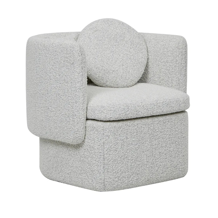 Hugo Bow Occasional Chair - Grey Speckle Boucle - Biku Furniture & Homewares