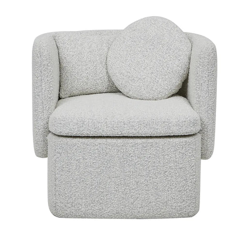 Hugo Bow Occasional Chair - Grey Speckle Boucle - Biku Furniture & Homewares