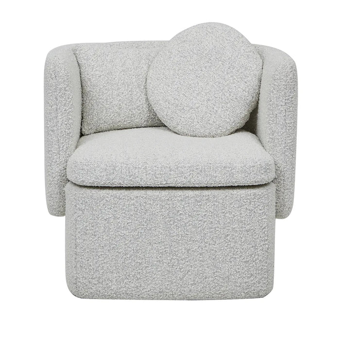 Hugo Bow Occasional Chair - Grey Speckle Boucle - Biku Furniture & Homewares