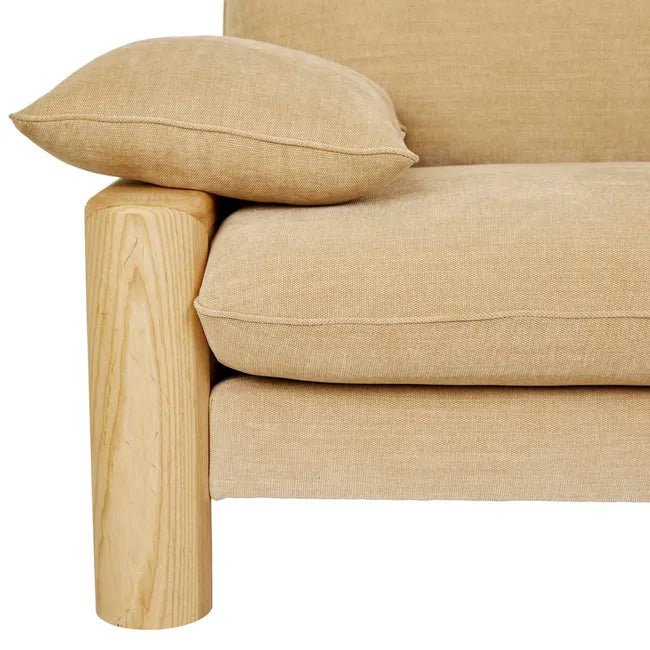 Hugo Remy 3 Seater Sofa - Natural Ash Veneer - Biku Furniture & Homewares
