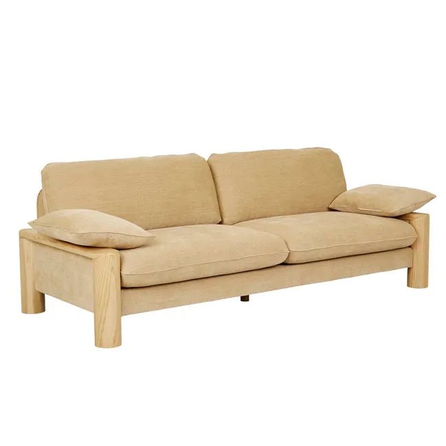 Hugo Remy 3 Seater Sofa - Natural Ash Veneer - Biku Furniture & Homewares