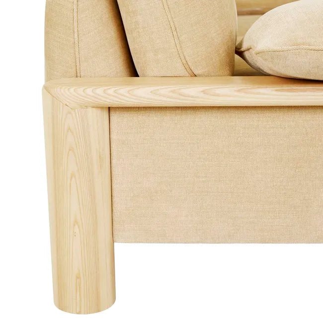 Hugo Remy 3 Seater Sofa - Natural Ash Veneer - Biku Furniture & Homewares