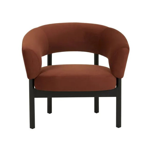 Jenson Occasional Chair - Cinnamon Velvet - BLACK ASH - Biku Furniture & Homewares