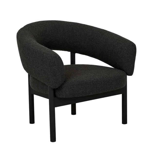 Jenson Occasional Chair - Slate Grey - BLACK ASH - Biku Furniture & Homewares