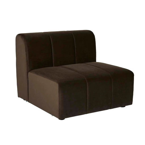 Juno Channel 1 Seater Centre Sofa - Cocoa Velvet - Biku Furniture & Homewares