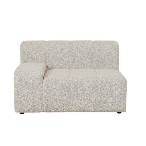 Juno Channel 1 Seater Left Arm Sofa - Grey Speckle Boucle - Biku Furniture & Homewares
