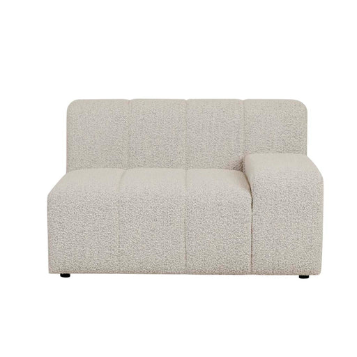 Juno Channel 1 Seater Right Arm Sofa - Grey Speckle Boucle - Biku Furniture & Homewares