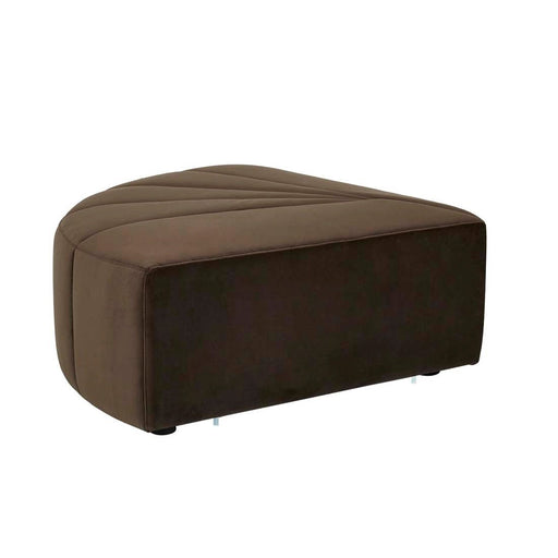 Juno Channel Ottoman - Cocoa Velvet - Biku Furniture & Homewares