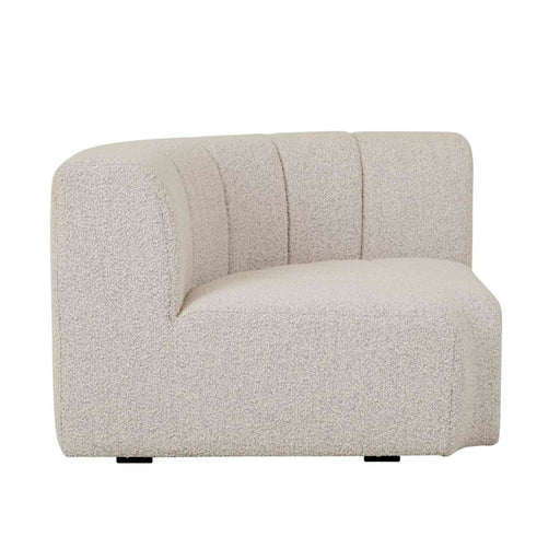 Juno Channel Round Corner Sofa - Grey Speckle Boucle - Biku Furniture & Homewares