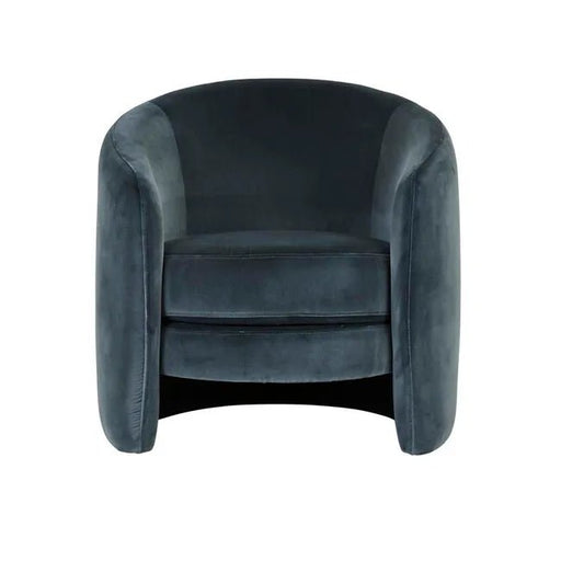 Kennedy Tenner Occasional Chair - Blue Charcoal Velvet - Biku Furniture & Homewares