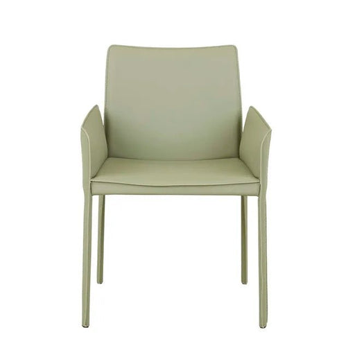 Lachlan Dining Armchair - Moss Recycled Leather - Biku Furniture & Homewares