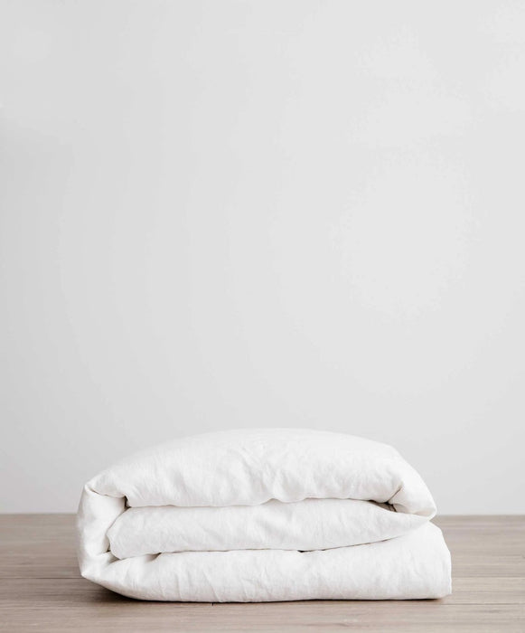 Linen Duvet Cover – White - Biku Furniture & Homewares