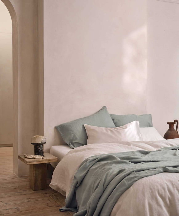 Linen Duvet Cover – White - Biku Furniture & Homewares