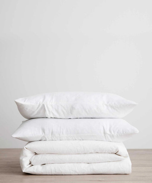 Linen Duvet Cover – White - Biku Furniture & Homewares