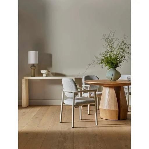Lori Metal Frame Dining Armchair - Birch Boucle - Bone Powdercoated Metal - Biku Furniture & Homewares