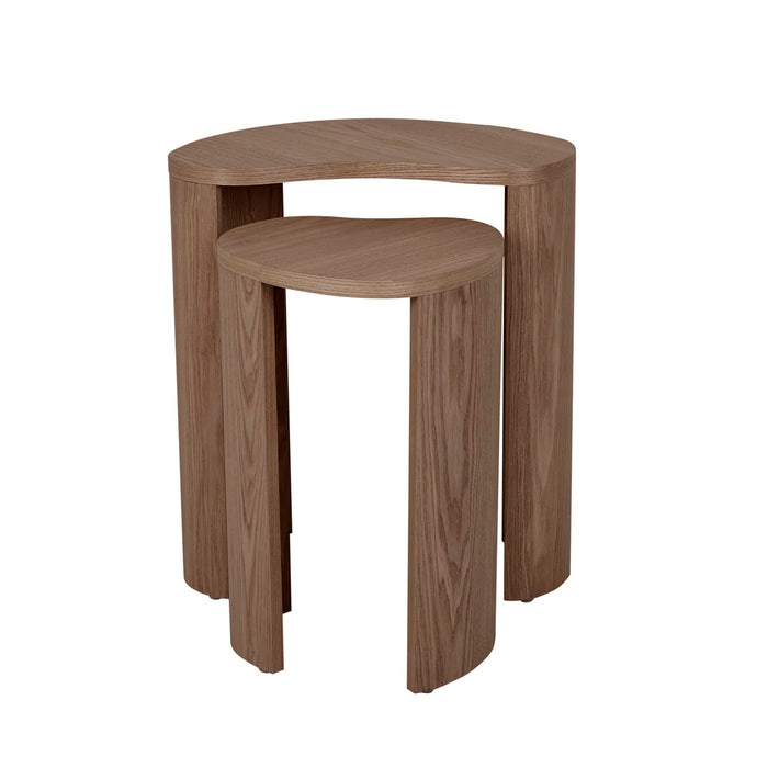 Oberon Curve Set of 2 Side Table - Smoked Ash