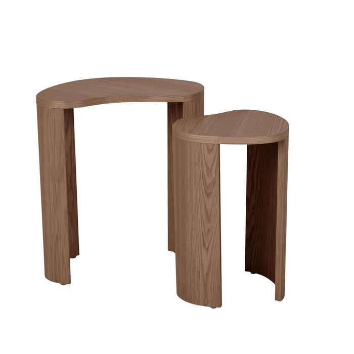 Oberon Curve Set of 2 Side Table - Smoked Ash