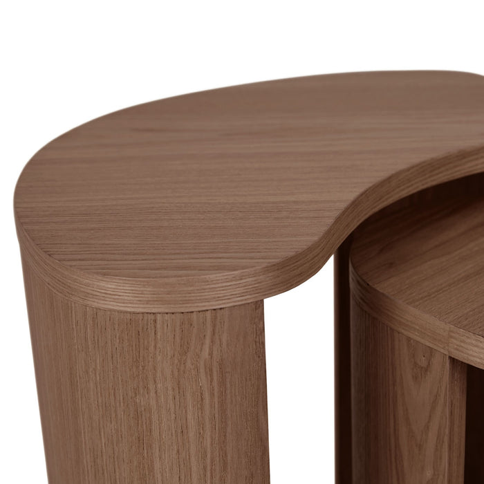Oberon Curve Set of 2 Side Table - Smoked Ash