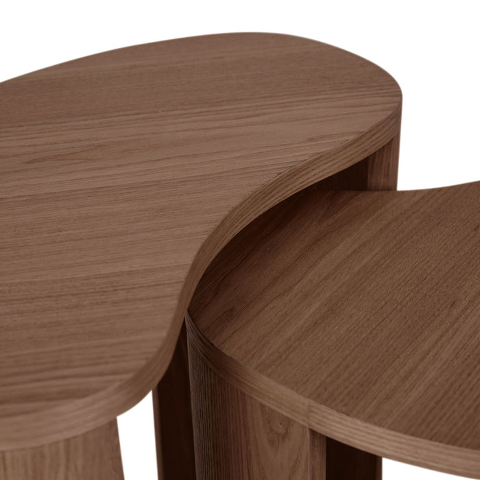Oberon Curve Set of 2 Side Table - Smoked Ash