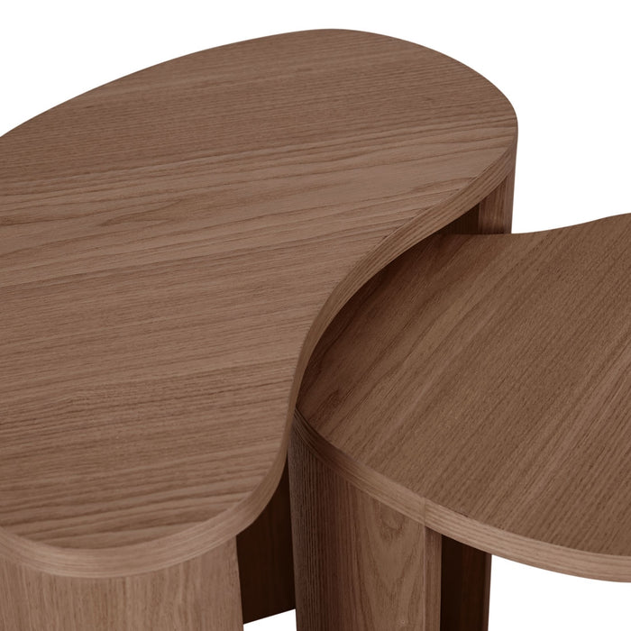 Oberon Curve Set of 2 Side Table - Smoked Ash