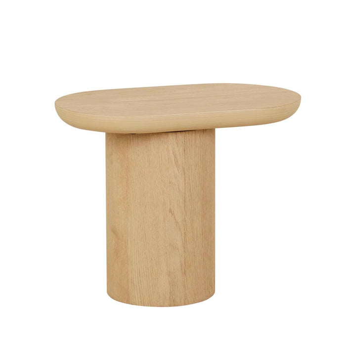 Seb Pedestal Side Table - Oak