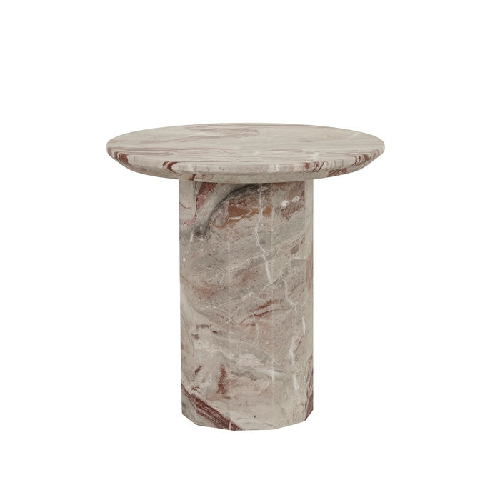 Atlas Decagon Side Table - Monica Red Marble