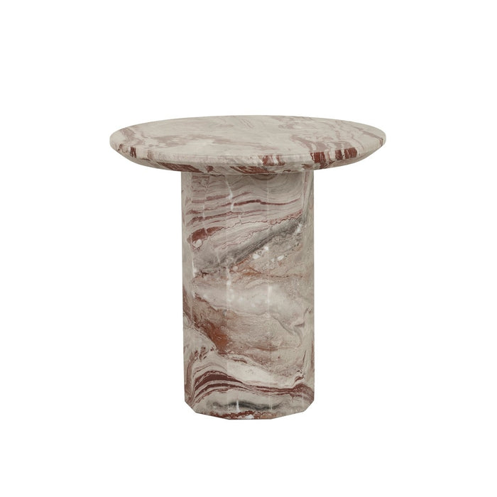Atlas Decagon Side Table - Monica Red Marble
