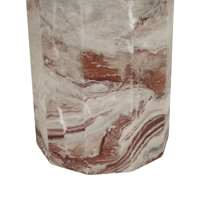 Atlas Decagon Side Table - Monica Red Marble