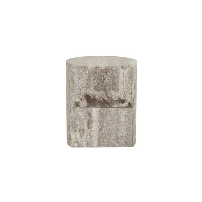 Atlas Pinnacle Side Table - Satin Grey Travertine
