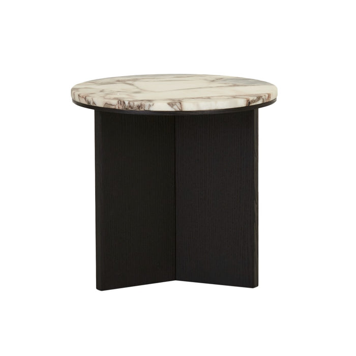 Elsie Side Table - Matt Ocean Marble - Matt Dark Oak