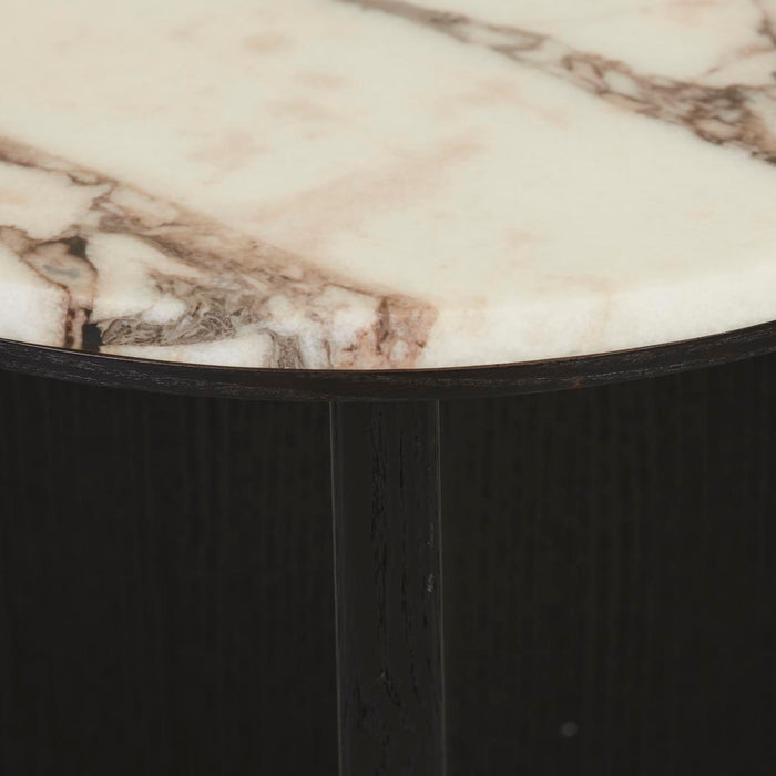 Elsie Side Table - Matt Ocean Marble - Matt Dark Oak