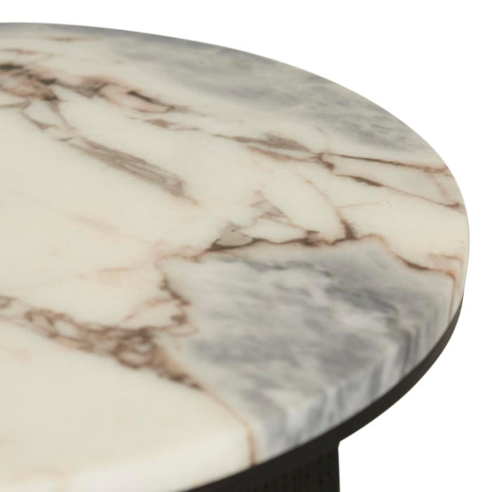 Elsie Side Table - Matt Ocean Marble - Matt Dark Oak