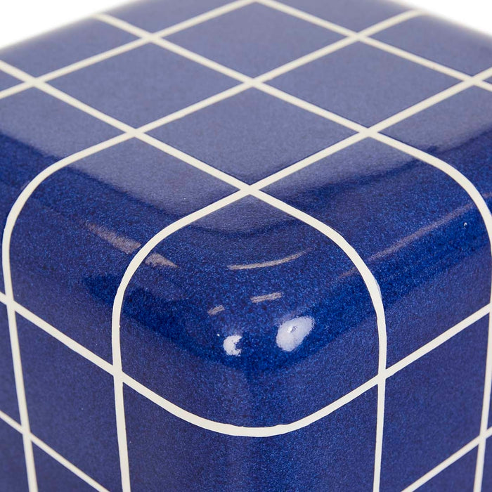 Seville Tiled Side Table 31 x 31 x 50cm - Indigo