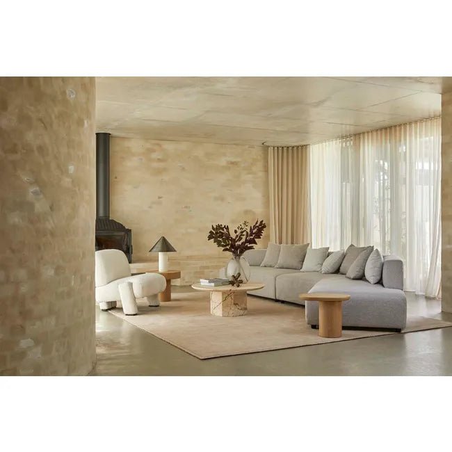 Madrid Edge Right Chaise Set - Stone Tweed - Polar - Biku Furniture & Homewares