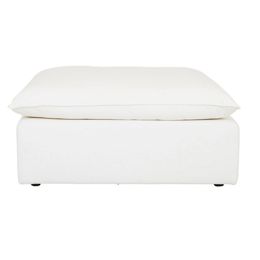 Madrid Retreat Ottoman - Dove Linen Weave - Biku Furniture & Homewares